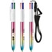 BIC® 4 Colours® Gradient + Umhängeband Rosa/Gelb/Türkis