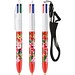 BIC® 4 Colours® Kugelschreiber + Umhängeband Weiß/Rot