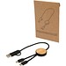 Chechia 30 cm 5-in-1 Kabel aus recyceltem Kunststoff für Datenübertragung und 27W Schnellladung mit Bambusdetails, schwarz