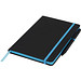 DIN A5 schwarzes Notizbuch mit farbigem Rand, schwarz,blau