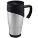 Doppelwandiger Thermobecher aus Edelstahl, 400 ml, grau