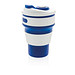 XD COLLECTION faltbarer Silikon-Becher, 350 ml, blau