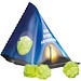 Fruchtgummi Tetraeder, Folie transparent, Trolli Fruchtgummi Kleeblatt, inkl. Druck