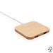 Zertifiziertes kabelloses 5W-Charger aus Bambus mit USB, braun