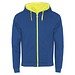 Fuji Kaputzensweatjacke Unisex, royalblau / Fluor Yellow, M