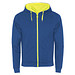 Fuji Kaputzensweatjacke Unisex, royalblau / Fluor Yellow, XL