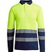 Sicherheits-Langarm-Poloshirt, L, Marineblau/Neon-Gelb