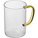 Glastasse mit farbigem Henkel, gelb