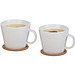 SEASONS Tassen-Set Hartley mit Untersetzer, 2-teilig, weuß/braun SEASONS Tassen-Set Hartley mit Untersetzer, 2-teilig, weuß/braun