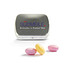 Klapp Dose, mentos® Kaudragee Mint, inkl. Druck, silberne Dose