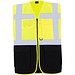 Korntex® Comfort Warnweste Hamburg, Multifunktional, M, Signal-Gelb / Schwarz