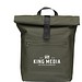 Lennon Roll-Top Recycled PU Backpack Rucksack, Dunkelgrün