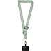 Lyra Verstellbares Lanyard aus RPET mit Telefonhalterung und Sublimationsdruck, schwarz