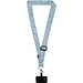 Lyra Verstellbares Lanyard mit Telefonhalterung und Sublimationsdruck, schwarz