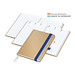 Geiger-Notes Match-Hybrid White Bestseller Notizbuch A5, Natura braun, inkl. Druck, mittelblau