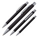 LANCE® Softtouch Metallkugelschreiber Abu-Dhabi, Beschläge silber matt, blaue Mine, schwarz