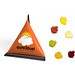 Mini Tetraeder Fruchtgummi, 10 g, Fisch, Folie transparent, inkl. Druck