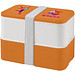 MIYO Doppel-Lunchbox, doppellagig, orange, weiß, weiß