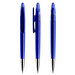 prodir® Drehkugelschreiber DS 5 mit polierter Metallspitze, blaue Mine, dunkelblau transparent