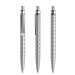prodir® Druckkugelschreiber QS01 PQS Push, blaue Mine, silber/silber satiniert