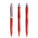 prodir® Druckkugelschreiber QS20 PMS Push, blaue Mine, rot/silber satiniert