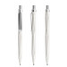 prodir® Druckkugelschreiber QS20 PMS Push, blaue Mine, weiß/silber satiniert