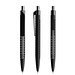 prodir® Druckkugelschreiber QS40 Soft Touch PRP Push, blaue Mine, schwarz/silber poliert