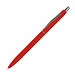 Schlanker, gummierter Druckkugelschreiber, blaue Mine, rot