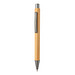 XD COLLECTION Bambus Druckkugelschreiber Slim Design, blaue Mine, braun/silber