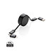 Terra aufrollbares 6-in-1-Kabel aus RCS recyceltem Aluminium, grau