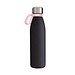 Trinkflasche RETUMBLER-myTOULON GLASS, schwarz, Ring rosa