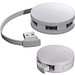 USB-Hub aus Kunststoff mit 4 Anschlüssen, weiss