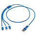 Versatile 5-in-1 Ladekabel aus recyceltem Aluminium, royalblau