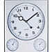 Wanduhr mit Hygrometer und Thermometer aus Kunststoff, grau