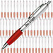 Werbe-Set: 400 LANCE® Kugelschreiber Rio Satin, inkl. Druck, blaue Mine, silber/rot