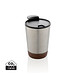 XD COLLECTION GRS rPP Edelstahl-Kaffeebecher mit Kork, silber