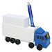 Zettelbox mit Stifteköcher LKW, blau/weiß