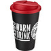 Americano® 350 ml Isolierbecher mit auslaufsicherem Schraubverschluss, schwarz/rot