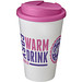 Americano® 350 ml Isolierbecher mit auslaufsicherem Schraubverschluss, weiß/magenta
