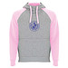 Badet zweifarbiger Kapuzenpullover für Kinder, heather grau / hellrosa, 7/8