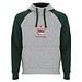 Badet zweifarbiger Kapuzenpullover für Kinder, heather grau / dunkelgrün, 7/8