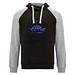 Badet zweifarbiger Kapuzenpullover für Kinder, schwarz / heather grau, 7/8