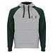 Badet zweifarbiger Kapuzenpullover Unisex, heather grau / dunkelgrün, 2XL