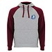 Badet zweifarbiger Kapuzenpullover Unisex, heather grau / Garnet, 2XL