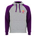 Badet zweifarbiger Kapuzenpullover Unisex, heather grau / lila, 2XL
