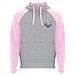 Badet zweifarbiger Kapuzenpullover Unisex, heather grau / hellrosa, 3XL