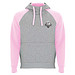Badet zweifarbiger Kapuzenpullover Unisex, heather grau / hellrosa, XS