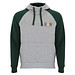 Badet zweifarbiger Kapuzenpullover Unisex, heather grau / dunkelgrün, XS