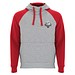 Badet zweifarbiger Kapuzenpullover Unisex, heather grau / rot, XS