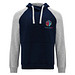 Badet zweifarbiger Kapuzenpullover Unisex, Navy Blue / heather grau, 2XL